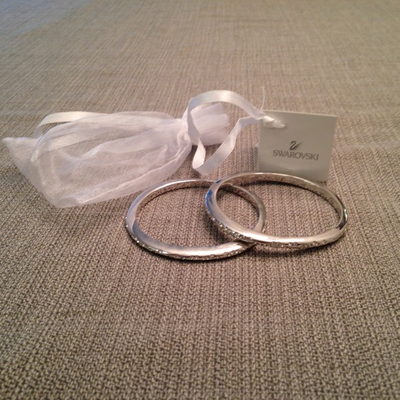 Swarovski Jewelry - | HP | Rhodium Swarovski Bangles