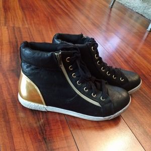 Black and Gold Hi Tops