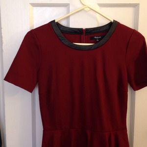 XS Madewell leather-trimmed dress