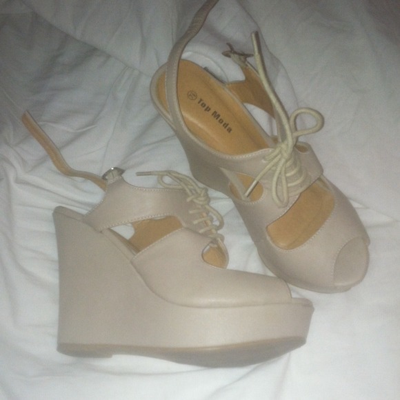 Nude wedges/heels