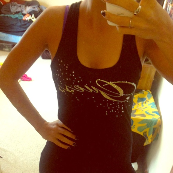 Guess black and gold tank top!