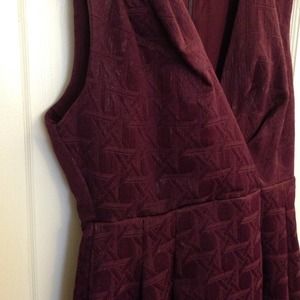 Plum sleeveless A-line dress with sheen!