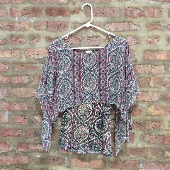 Anthropologie Flutter Sleeve Top