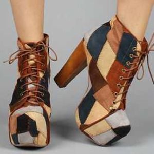 Jeffrey Campbell Leather Patched Litas ✖️hold