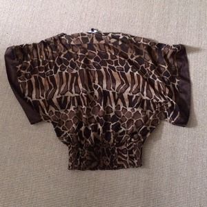 Express leopard flowy shirt