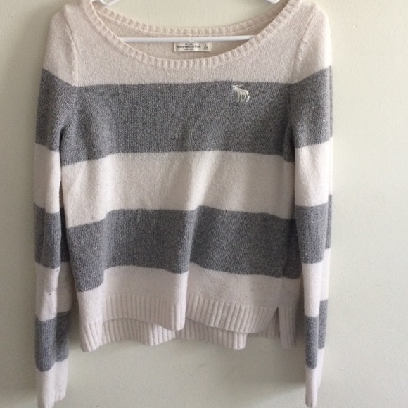 Grey and white striped sweater