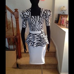 Peplum top with a pencil skirt (ALL SIZES)