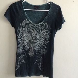 Teal blue sparkly shirt