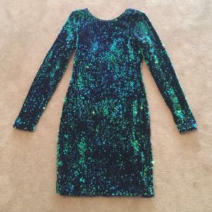 Motel Rocks Green Sequin Dress