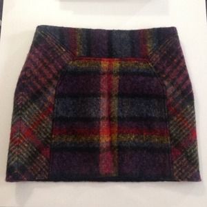 Wool DVF Plaid Mini Skirt