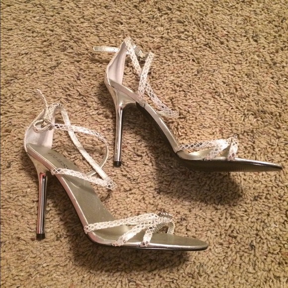 Guess Silver Strappy Heels - Picture 2 of 4