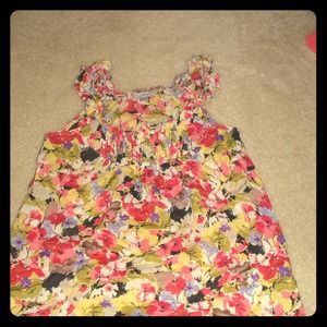 Floral smocked tank top