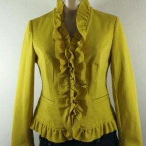 I.N.C. Mustard Yellow Ruffled jacket so small