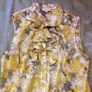 Silky ruffled Tahari blouse