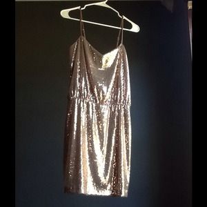 B. Darlin Sequin Spaghetti Strap Dress - Rose Gold