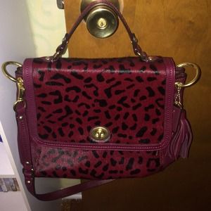 SOLD-EBAY Coach Park Leather Ocelot Haircalf Bag