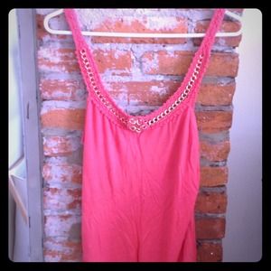 Coral crochet BCBG tank