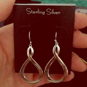 Sterling silver infinity droplet earrings