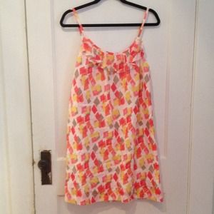 Diamond-Patterned Ruffle Dress