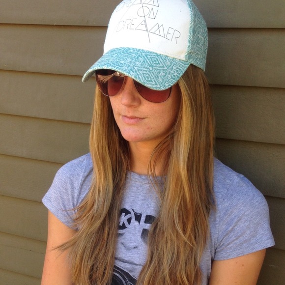 American eagle, Geometric print mint green hat!