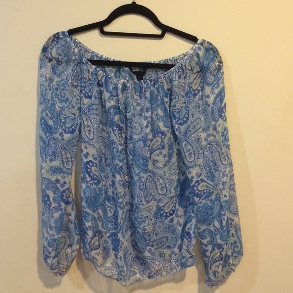 Sheer blue paisley shirt