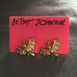 Betsey Johnson Gold Bat Earrings