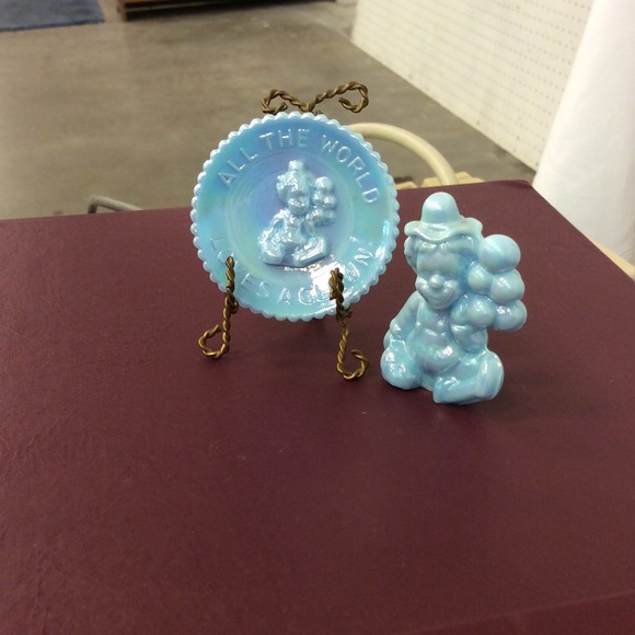 Mosser glass peewee clown and plate