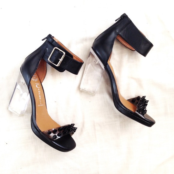 Black Jeffrey Campbell stud sandal heels