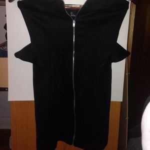 Peplum black cocktail dress