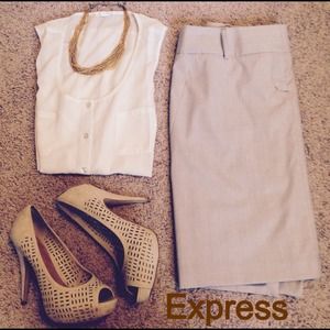 Grey & White Express pencil skirt.