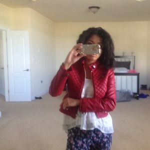 Red bebe leather jacket