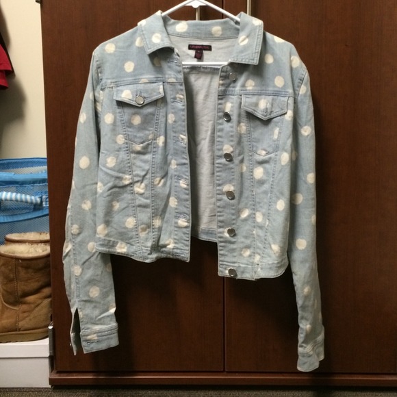 polka dot jean jacket