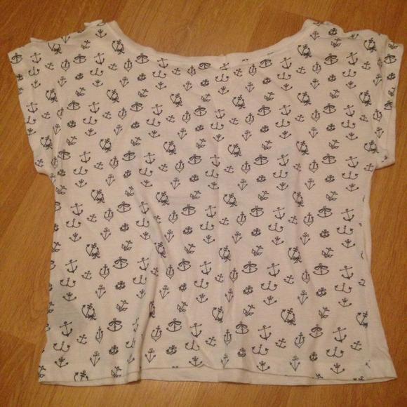 ❌Bundled❌Tommy Girl White/Blue Nautical Bow Crop - Picture 3 of 4