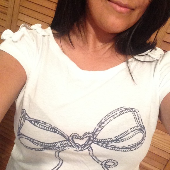 ❌Bundled❌Tommy Girl White/Blue Nautical Bow Crop - Picture 4 of 4