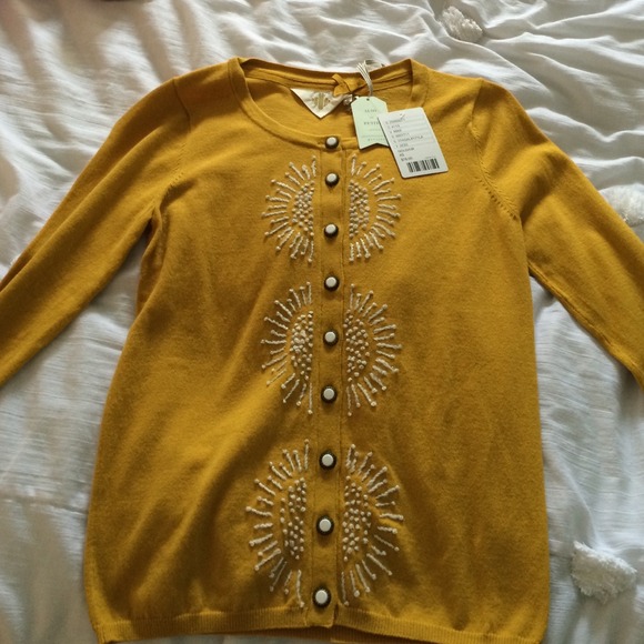 Anthropologie Gold Sweater