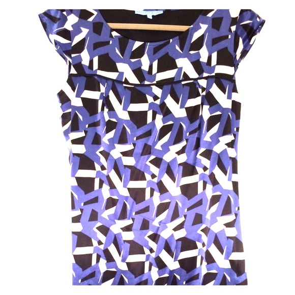 🎯SOLD 🎯 Antonio Melani Blue Silk Geo Print Shift