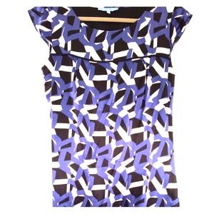 🎯SOLD 🎯 Antonio Melani Blue Silk Geo Print Shift