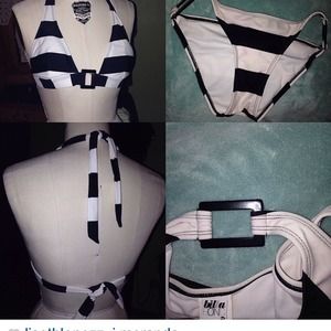 B&W striped kini