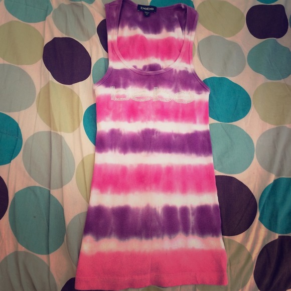 Bebe pink & purple tie dye tank top