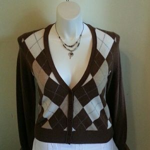 J. Crew Cashmere Argyll Cardigan Sweater