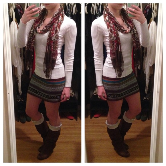 Burgundy and Brown scarf