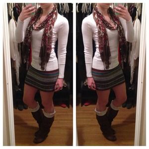 Burgundy and Brown scarf