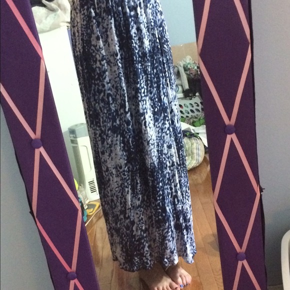 Blue and white h & m maxi skirt