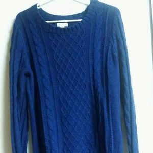 Purple/Blue cable-knit sweater