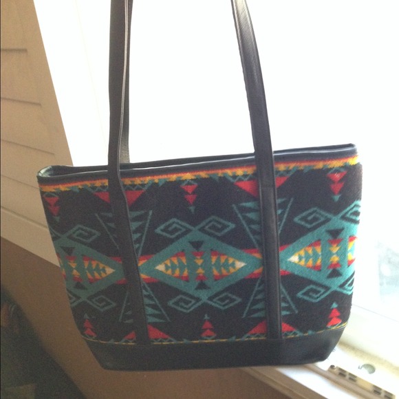 Black Pendleton Wool Tote Bag Purse NWOT