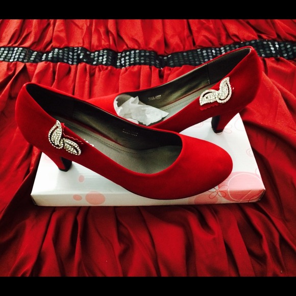 Ruby red small heel cuties!