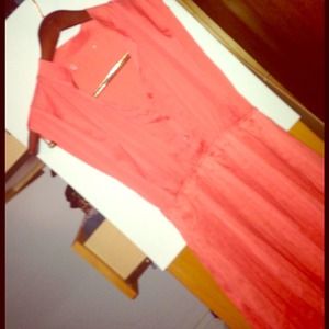 Coral flowy dress