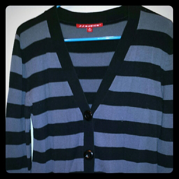 Gray and black striped boyfriend cardigan