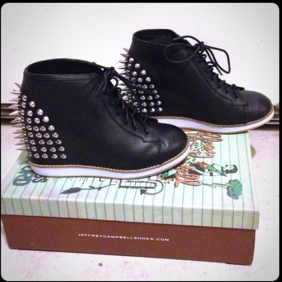 Jeffrey campbell edea spike wedge shoes