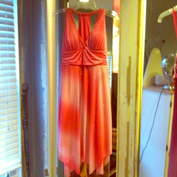 Pink shimmery dress. Size large.